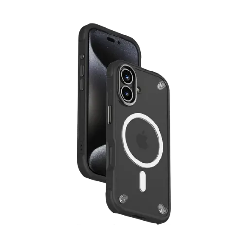صورة غطاء MOMAX Air Protection المغناطيسي لهاتف iPhone 16 Plus (6.7 بوصة) – رمادي